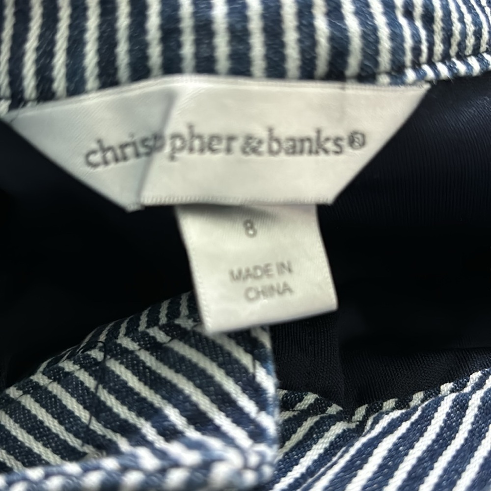Christopher & Banks Striped Denim Skort size 8 - Picture 4 of 6